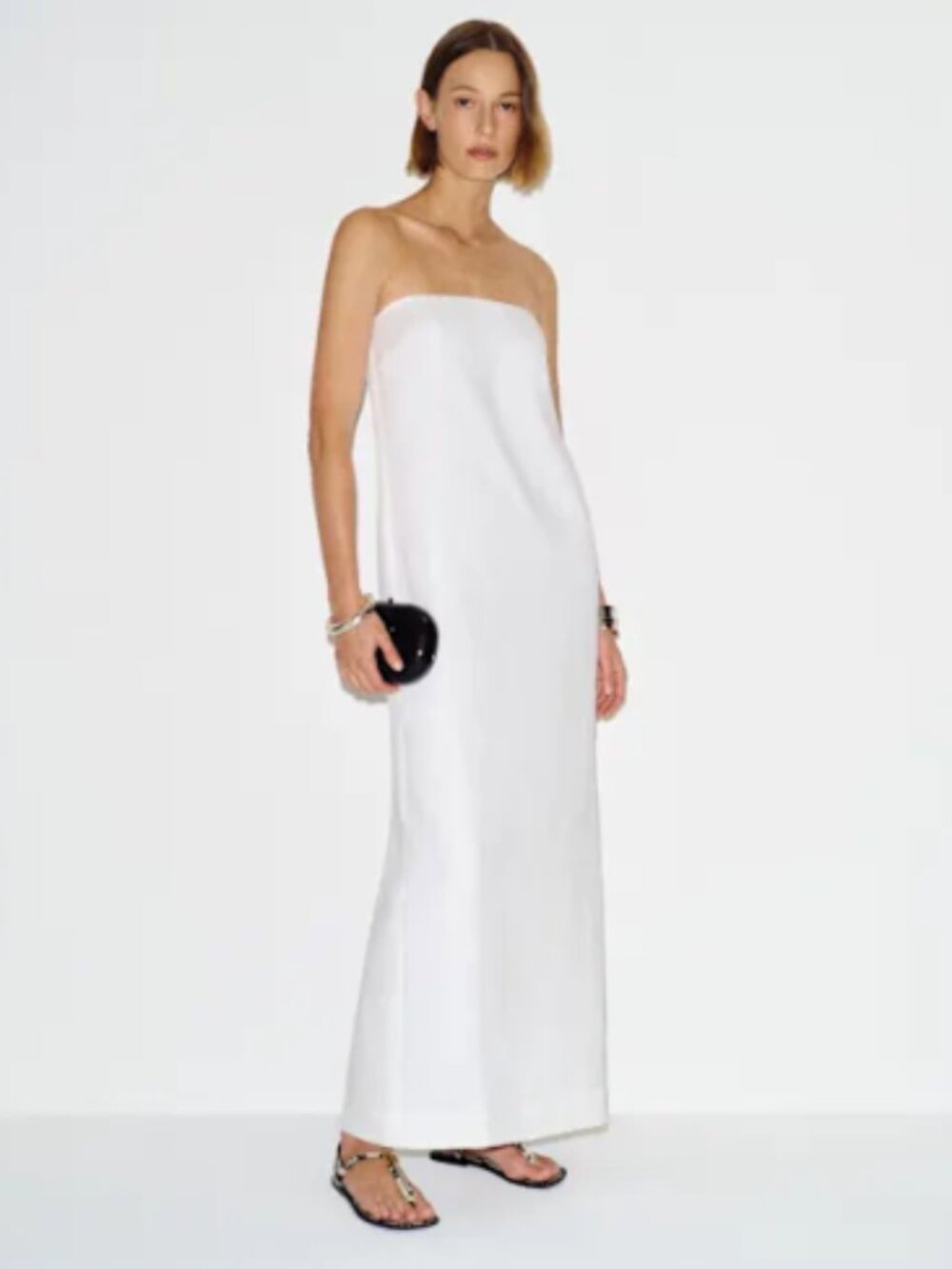 Reformation Tansy Linen Dress Ivory - Size S